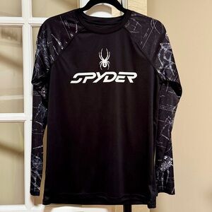 Spyder Black Graphic Youth Long Sleeve Shirt